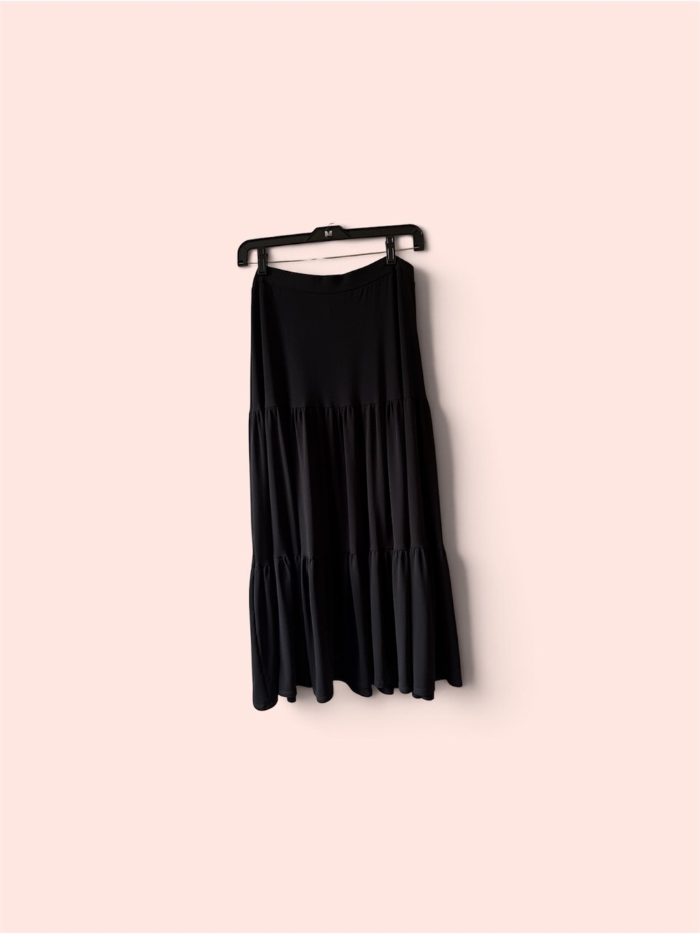 Travel Elements Black Tiered Stretchy Maxi Skirt with